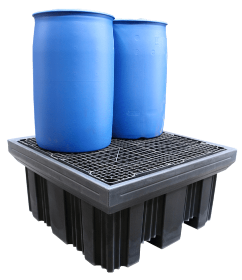 EMP Auffangwanne für 4 Fässer – 450 Liter | mit Gitterrost