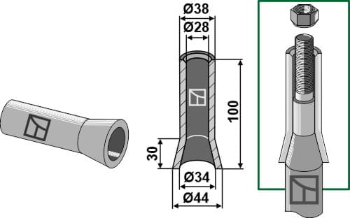 ET10444 Einschweissbuchse 100mm