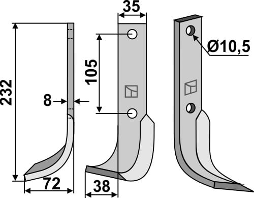 BL4804 Fräsmesser L - passend zu Bonfiglioli / Calderoni