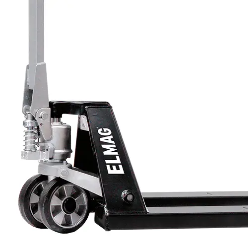 Hand Pallet Jack, Stahlrahmen, Rollenkäfig, Gabelstapler-Zubehör, ELMAG-Branding Hinweis