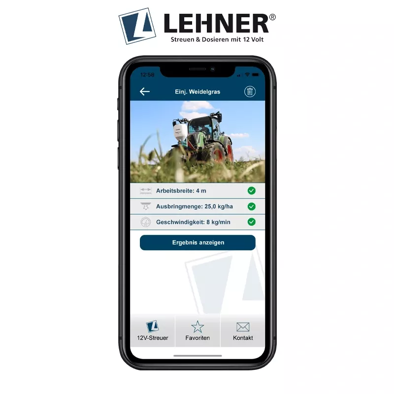 LEHNER SuperVario® 70 mit LISA App-Steuerung – 12V Universalstreuer mit 24 m Streubreite