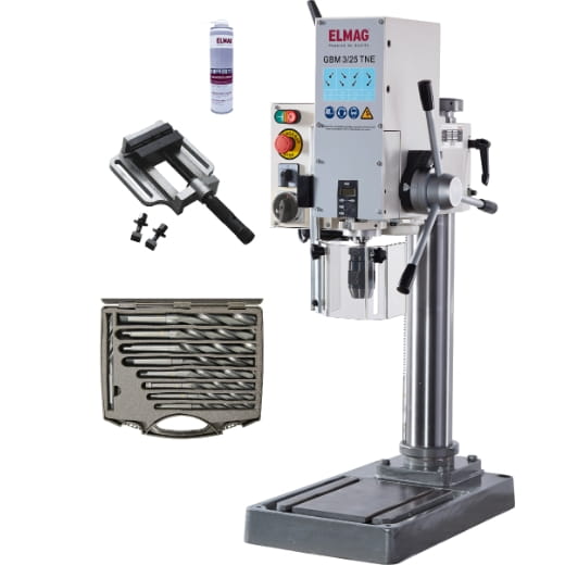 BLE82002 Elmag Getriebe Tischbohrmaschine Set - 400V / 900,650W / Bohrleistung Stahl 25mm