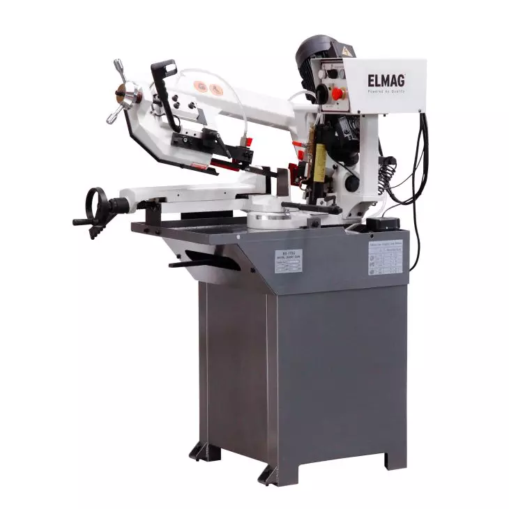 Elmag Metall-Bandsägemaschine mit 750/1100 W Motor, 200x170 mm Schnittbereich, zwei Drehzahlstufen, Absenkautomatik