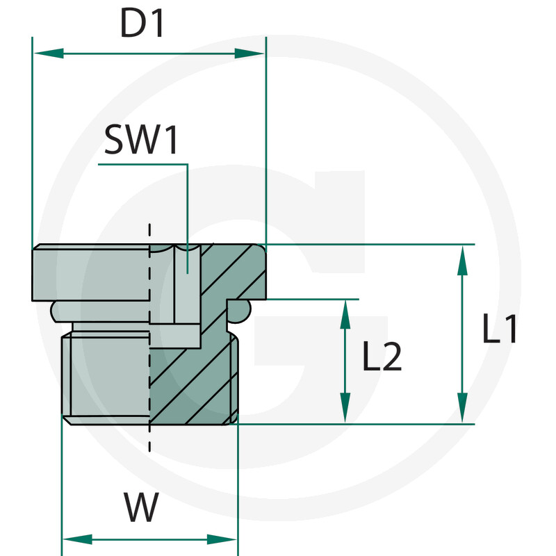 Einschraub Verschlusskappe Innensechskant -  JIC 1,1/16"-12