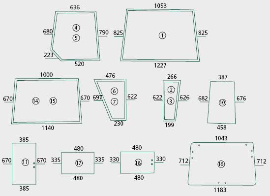 BL26726 Türscheibe oben, links