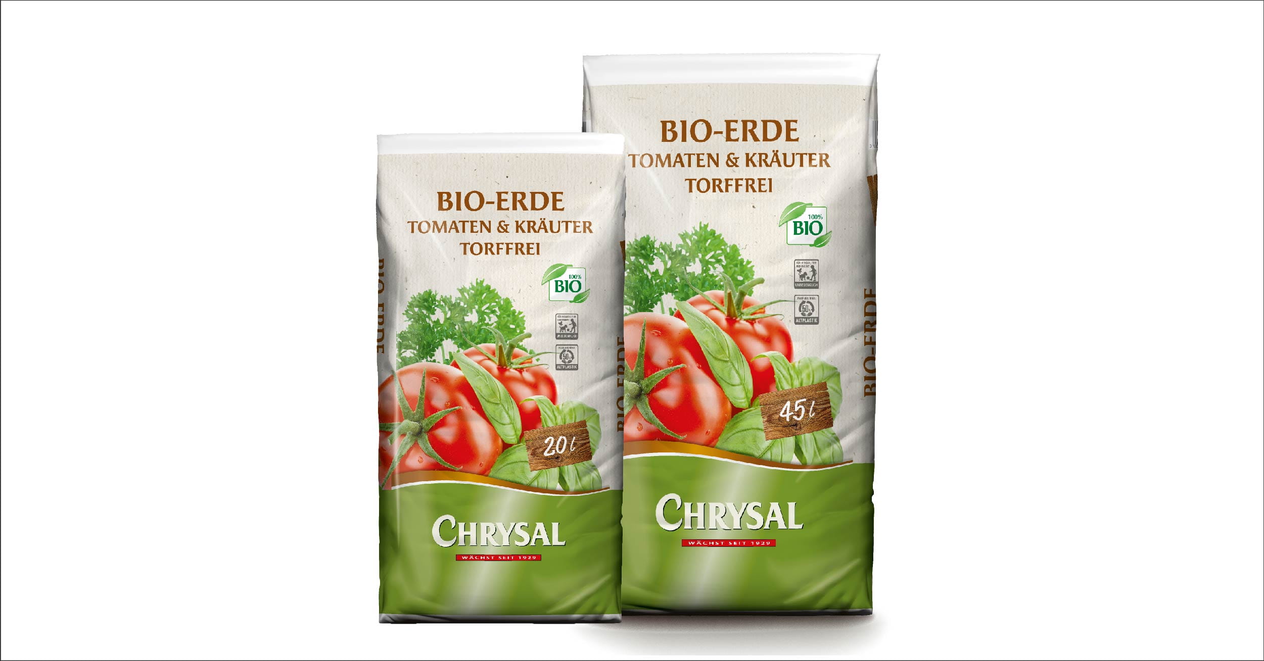 Bio-Erde, Tomaten, Kräuter, Torffrei, Chrysal