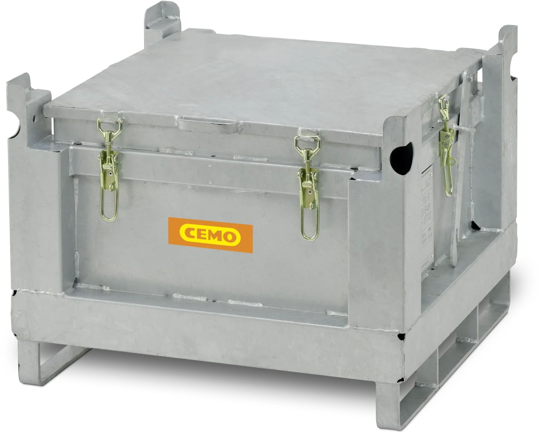 CEMO Akku-Stahlsammelbehälter 120 l – UN-zugelassener Sammelbehälter aus verzinktem Stahl für beschädigte Akkus