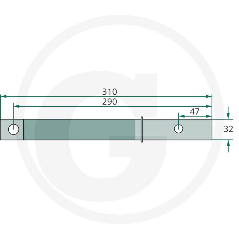 Welle 32x310mm - passend zu Kuhn GA 4120TH, 4121GM, 4121GTH, 6520, 6522, 6622, 7301, 7302DL, 7501