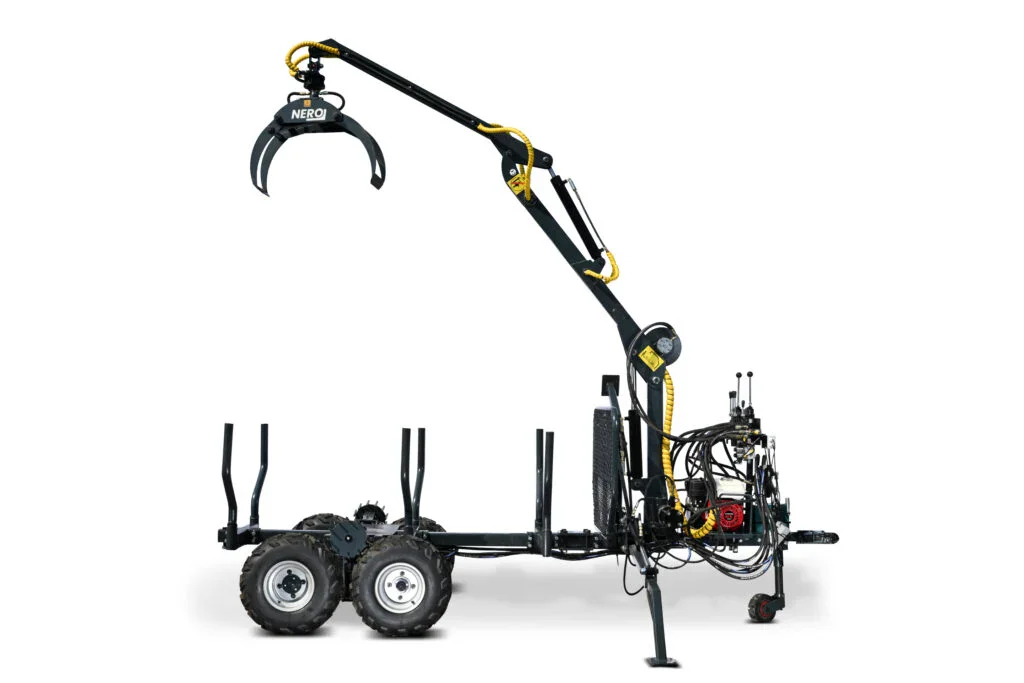 Brander BR-1500 Holzrückewagen 1500 kg mit Kran, Seilwinde & hydraulischem Allradantrieb