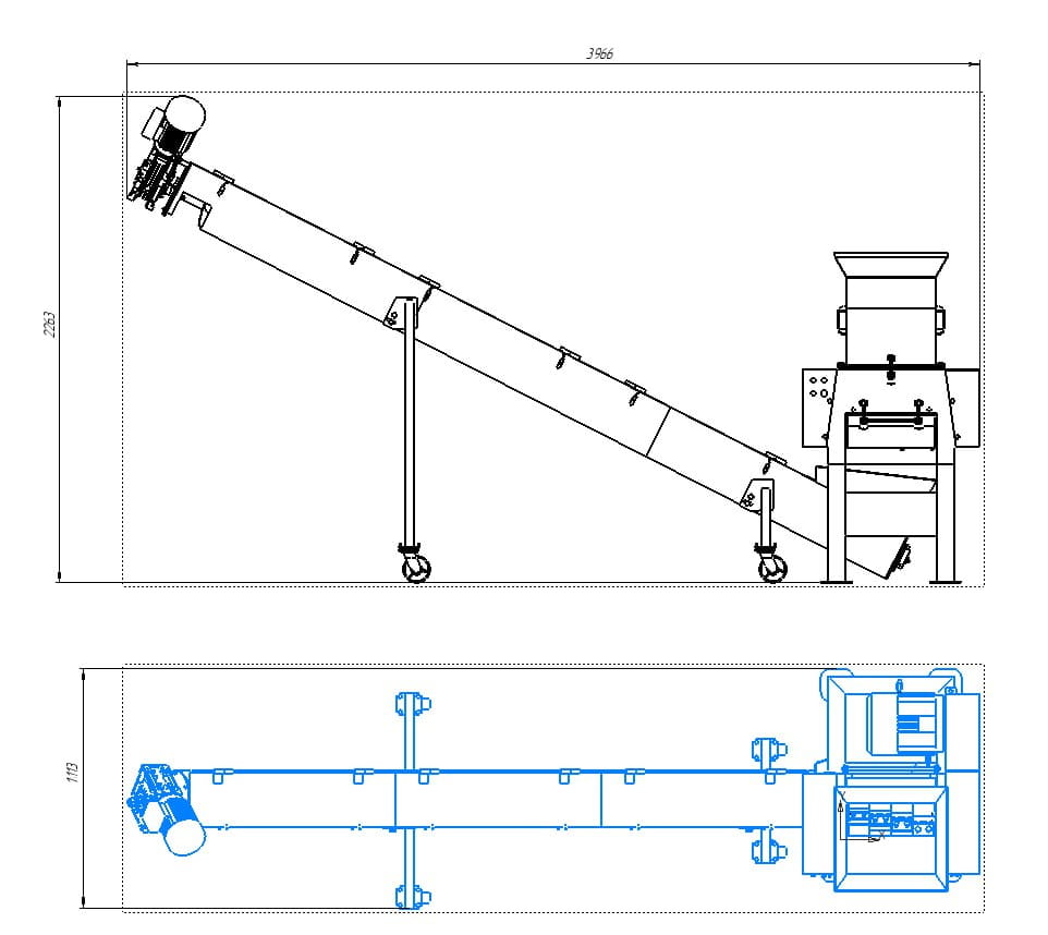 Knochenzerkleinerer mit Förderschnecke Edelstahl