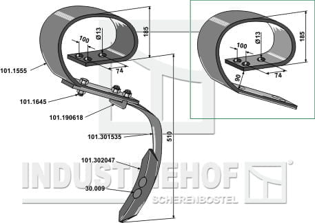 BL28767 Blattfederzinken kpl. mit Schar