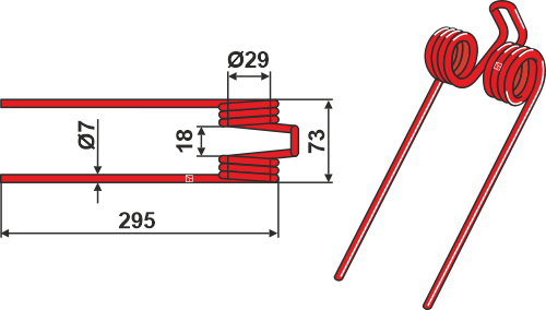 Dents d'andaineur Ø7 mm - compatibles avec les modèles Fella NORA, OK 5S / 5D / 44D / 54D