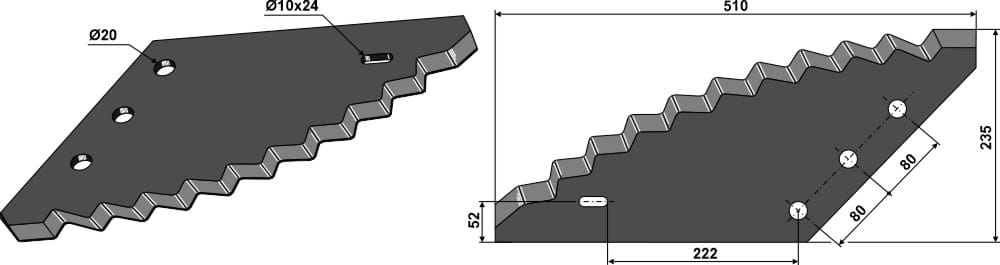 Futtermischwagenmesser 510mm - passend zu Unifeed