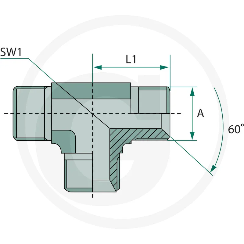 T-Adapter Außengewinde metrisch -  M10 x 1