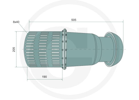 System Perrot Saugkorb mit V-Teil 6" mit Fußventil