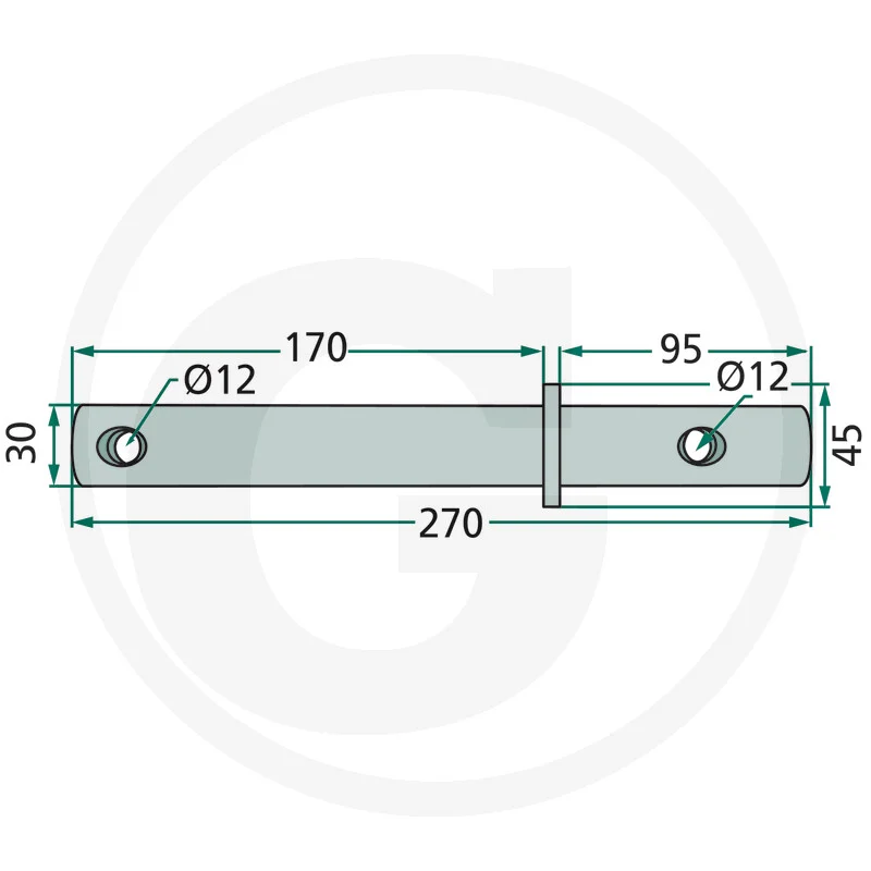 Zinkenarmachse 270mm - passend zu Kuhn  GA 230G, 280G, 280GM, 300G, 300GM, 300GT, 300VR, 301G, 301GM, 3200GT, 3201G, 3201GM, 3501GM, 3501S, 402N, 6000, 6002, 6501