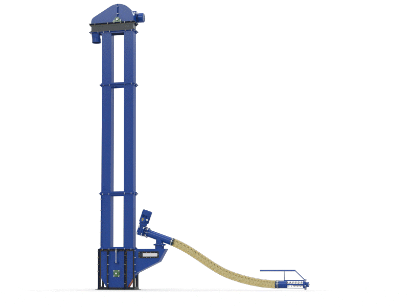 Bucket elevator 4.5 m with flexible screw conveyor 6 m · Vertical & horizontal conveyor · up to 10 t/h