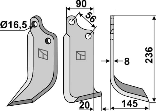 BL5527 Fräsmesser R - passend zu Maschio / Gaspardo 24100406