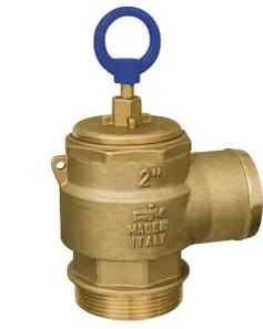 RIV pressure relief valve with hose connection 45mm - 1 1/2" - operating pressure 0.5 → 1.5 bar