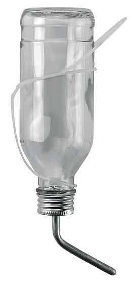 70710 Kleintiertränke Glasflasche mit Aluröhrchen - 500ml