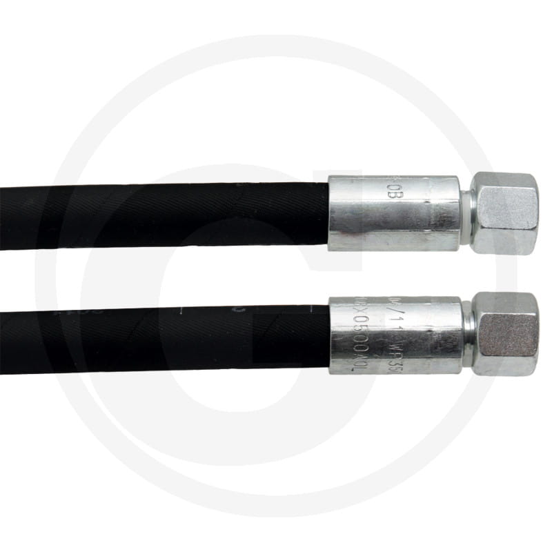 flexibler Schlauch, Metallanschluss, Sechskantmutter, Hydraulikschlauch, schwarzer Schlauch
