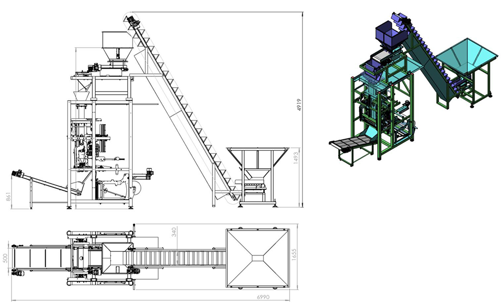 Automatic weighing, dosing and packaging machine with a 2–50 kg dosing range – high-performance system for bulk materials
