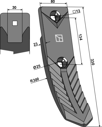 Scharspitze 330x80mm - passend zu Lemken Karat
