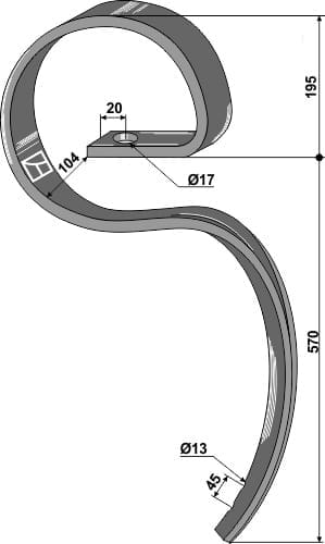 BL28861 Großfederzinken ohne Schar - passend zu Bednar KM060660