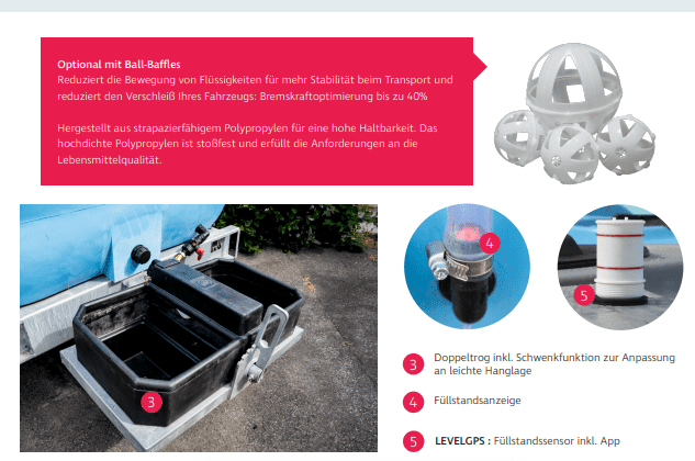 Duraplas Transporttank mit Fahrgestell 2000L bis 8000L