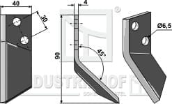 BL29559 Futtermischwagenmesser, links