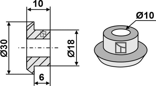 BL4265 Buchse für Strohhäckslermesser - passend zu CLAAS 0601603