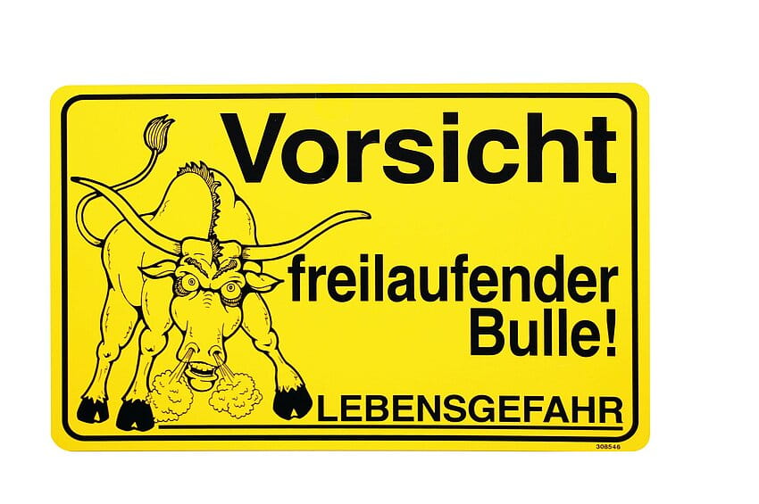 70892 Verbotsschild "Freilaufender Bulle"