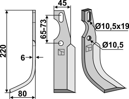 BL5057 Universal Fräsmesser 220x45mm links - passend zu Diesse