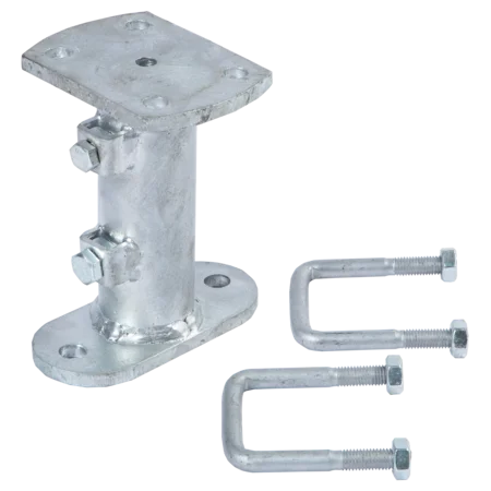 Patura center support for Swedish feeding racks - with U-bolt 60 x 60 mm and base plate