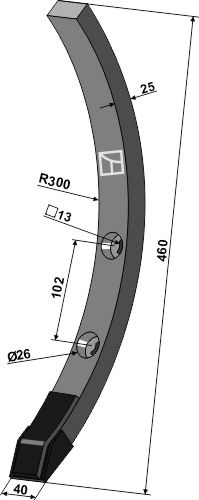Lame Delta Flex étroite revêtue de carbure - compatible avec Kongskilde