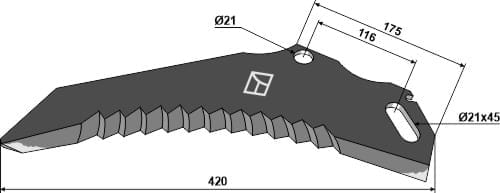 E035904 Ladewagenmesser 5mm - passend zu Pöttinger 434.053 / 434.072 / 00434072 / 00434053