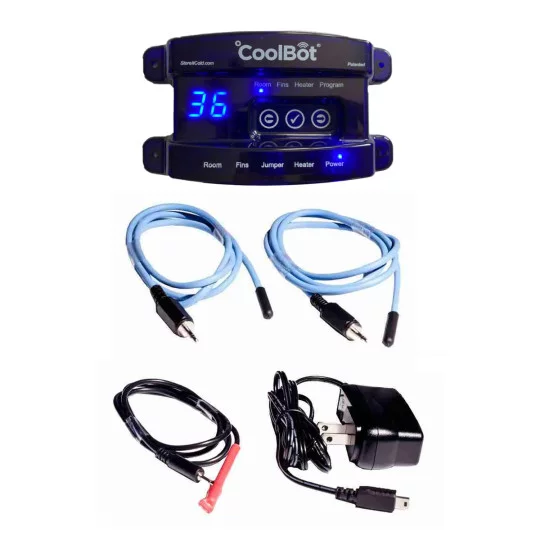 CoolBot-Modul, Bedienfeld, Blaues LED, Jumper Kabel, Netzadapter