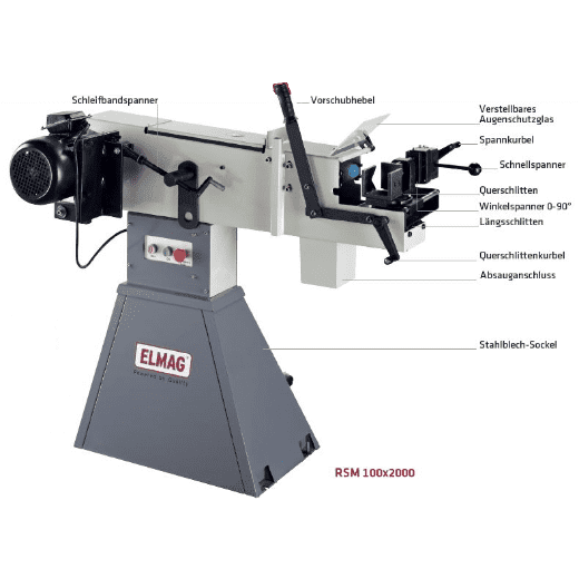 Elmag radius grinding machine 100x2000 - incl. roller set