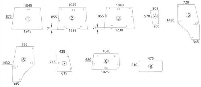 BL16138 Bild-Nr.: 9 - Heckscheibe unten für Typen: 3210, 3220, 3230, 4210, 4220, 4230, 4240