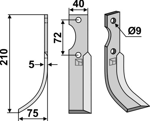BL5208 Fräsmesser L - passend zu Hako 90-05837-1