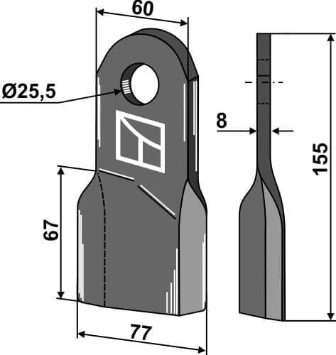 BL28101 Schlegelmesser L - passend zu Röll 650323