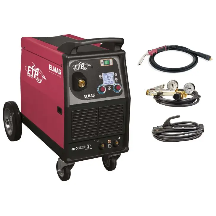 Elmag Mobile Multifunctional Welding Inverter for MIG/MAG, TIG DC and MMA with 19 Synergy Programs, Basic Set