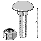 BL3033 Flachrundschraube/Mutter 51-1027 40 mm M12x1,75