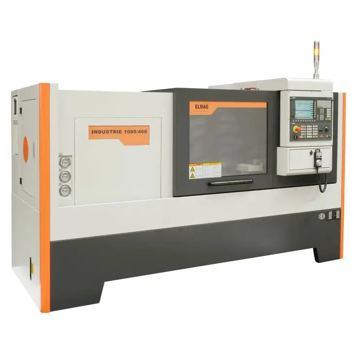 ELMAG CNC-Drehmaschine INDUSTRIE 1000/460, inkl. Hydraulik-Drehfutter und Hydraulik-Reitstock, Steuerung Siemens 828D inkl. Shopturn; Spitzenweite 1000 mm