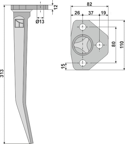 Rütteleggenzinken 313mm - passend zu Amazone