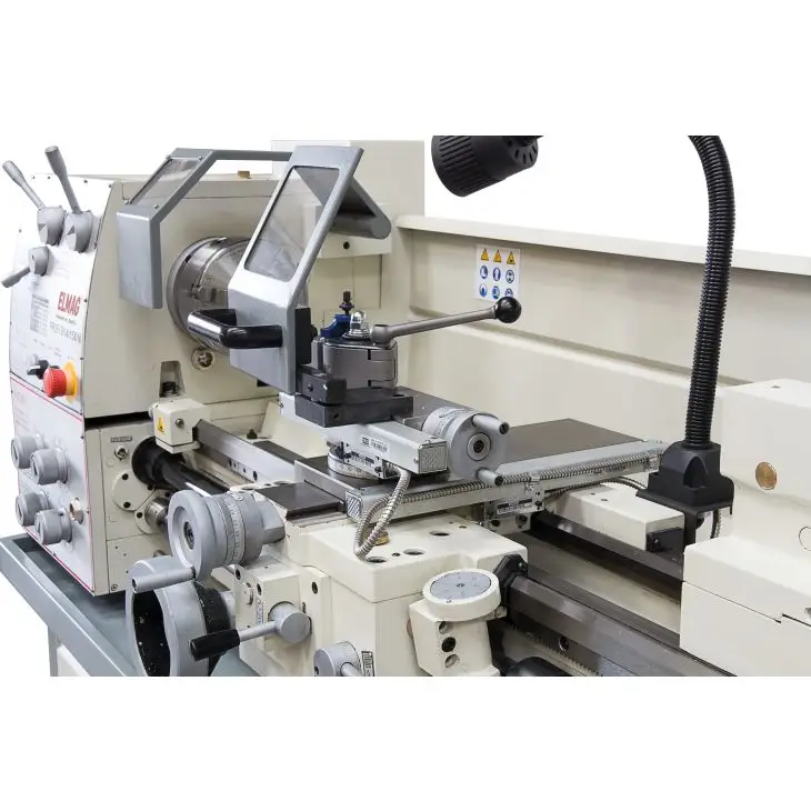 ELMAG Universal-Drehmaschine PROFI 914/150 N, inkl. RÖHM-Drehfutter und Schnellwechsel-Stahlhalter Set System Multifix, betriebsbereit; Spitzenweite 914 mm