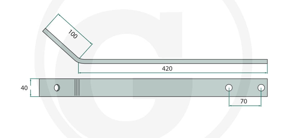 Tine arm - suitable for Krone KW 6.05/6, 5.25, 5.35/4, 4.45, 4.65/4