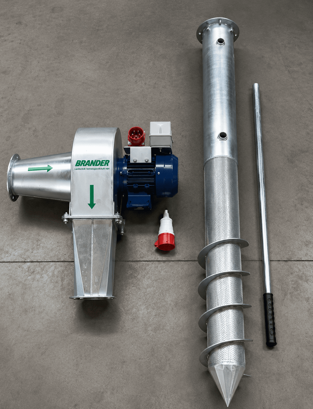 Verzinkter Getreidebelüfter 2878 mm / 230V – Belüftungsrakete mit 1500 m³/h