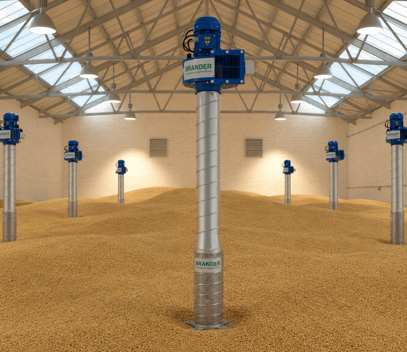 Stationärer Getreidebelüfter 3776 mm / 230 V – Aerationssäule für Silos & Getreidelager