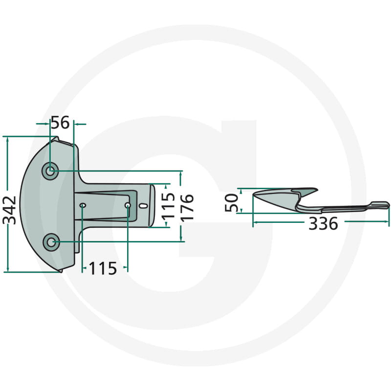 Gleitkufe 342mm - passend zu Kuhn GMD 33, 44, 55, 66, 77